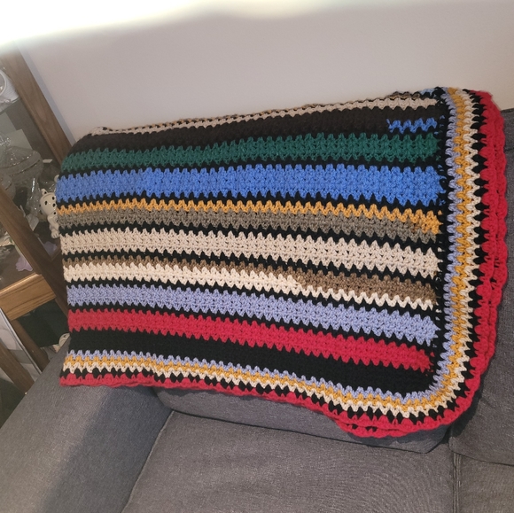 Hand made 6 foot long blanket / throw one of a kind. Perfect for hard to bye 4. - Picture 3 of 3